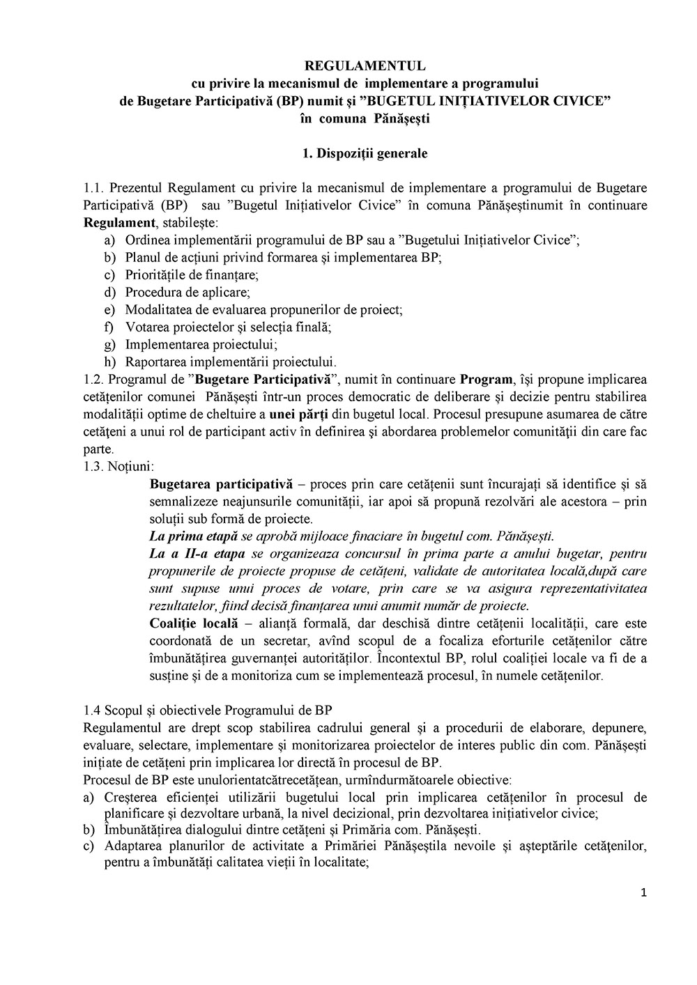 Regulament Bugetare Participativă 2024